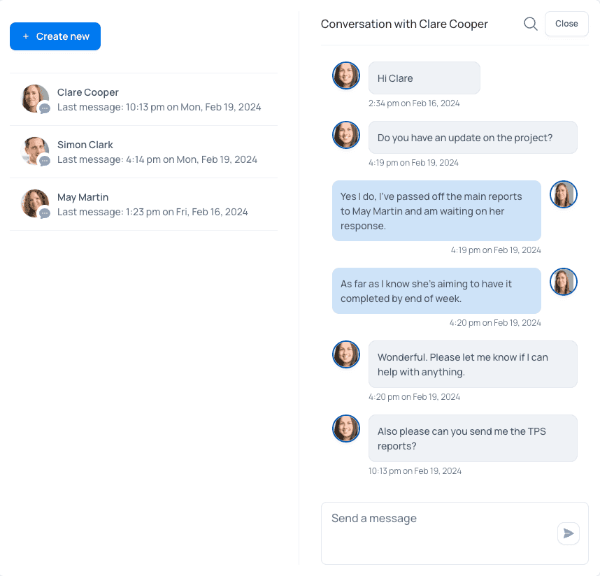Inter-user chat