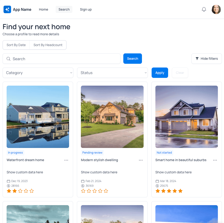 Marketplace page